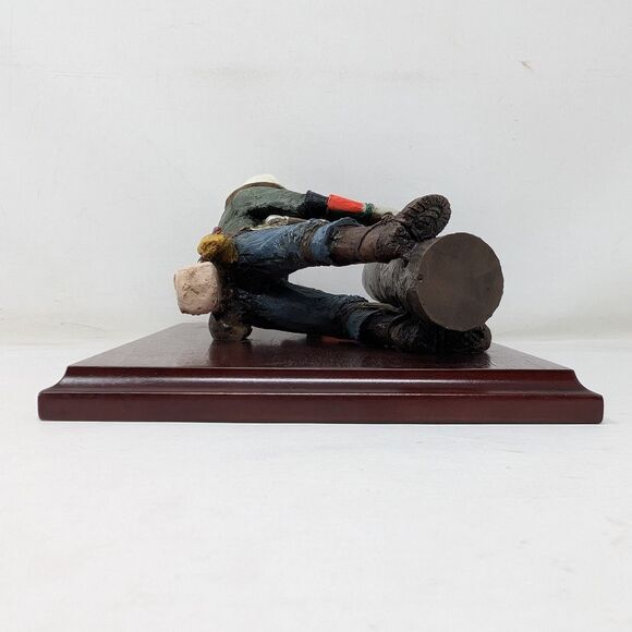 Garman Collection High Wood Walker Brotherhood Linemen Sculpture Hand Painted - Picture 4 of 7